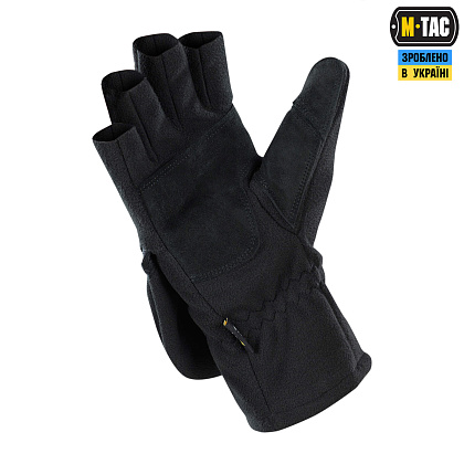 M-Tac рукавички безпалі з клапаном Windblock 295 Black– Мілітарист - зображення 2