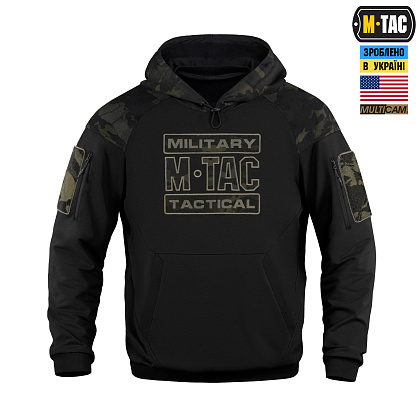 M-Tac кофта Hoodie Combat Black Multicam– Милитарист - фото 2
