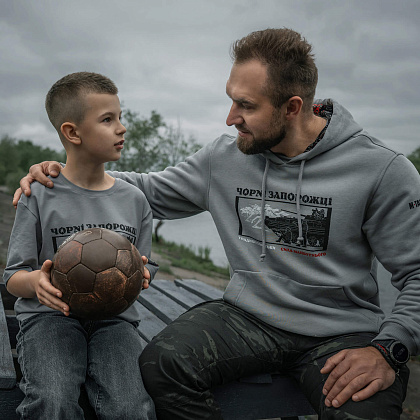 M-Tac кофта Hoodie Чорні Запорожці Cotton Hard Light Grey– Мілітарист - зображення 21